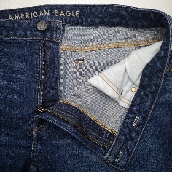 American Eagle Flex Men's Size 40/30 Medium Wash Zipper & Button Closure Jeans - Picture 13 of 16